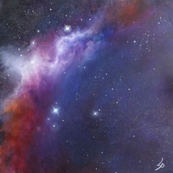 'Transcendence' - finger-painted acrylic Space art