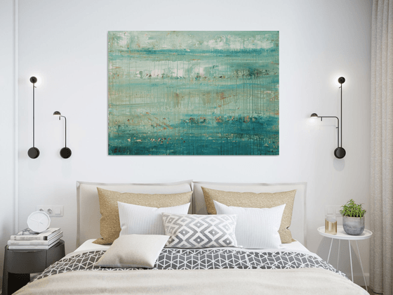 Aquamarine - Large Minimalist Seascape Painting