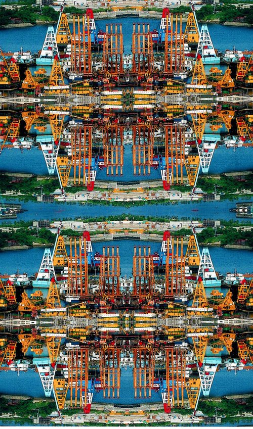 Hong Kong Collage - Shipping Complex by Sze Ming Li