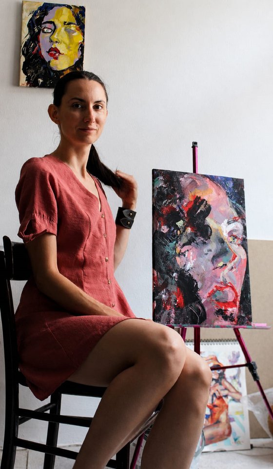 Pink and Passionate Portrait of a Night girl