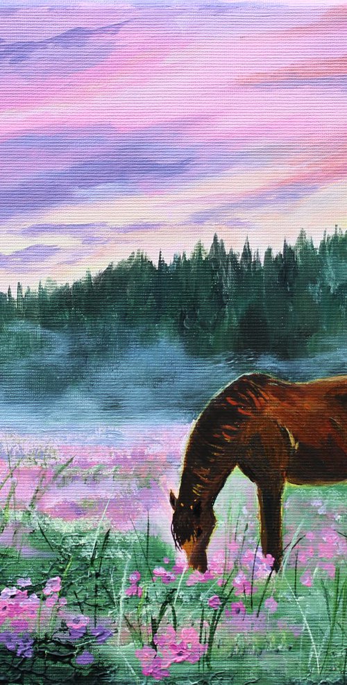 The Pasture at Dusk by Katerina Koroleva