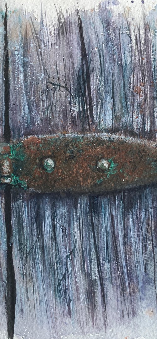 Rusty door hinge by Valeria Golovenkina