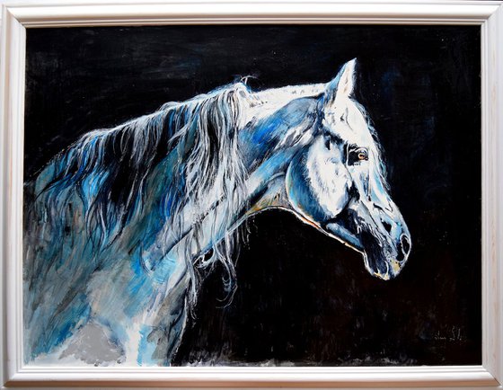 Contre-jour  / Framed Horse Equine Art  Modern Contemporary