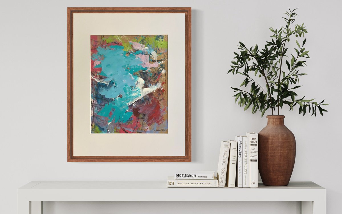 Hidden Gems 5 - colorful energetic bold abstract painting raw art by Kat Crosby