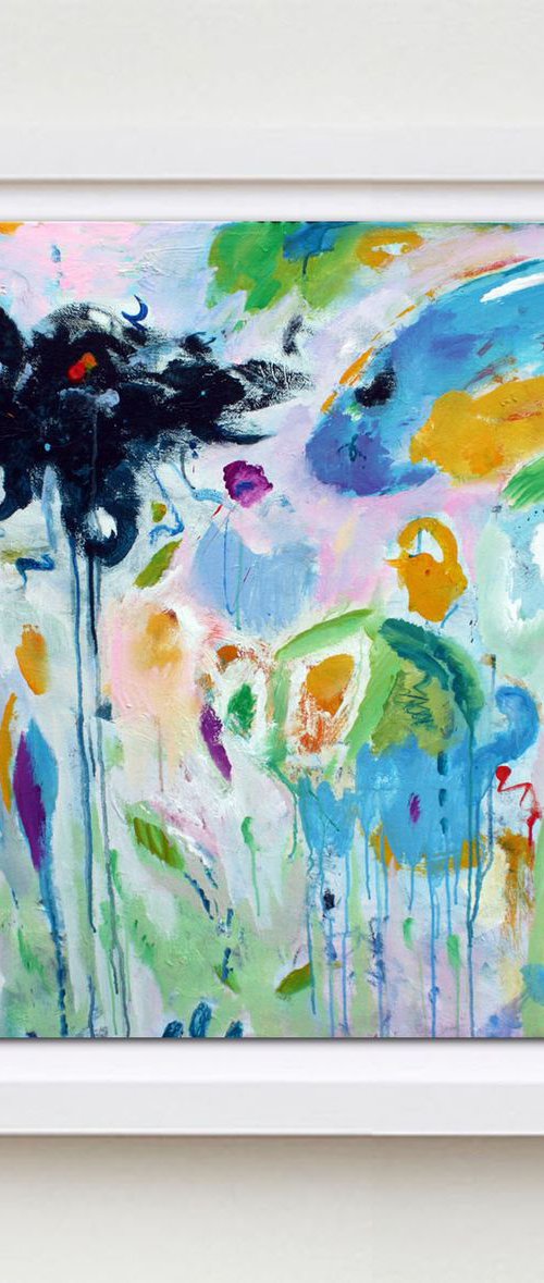 Large abstract 90x90 Mirka's backyard 02 by Veljko  Martinovic