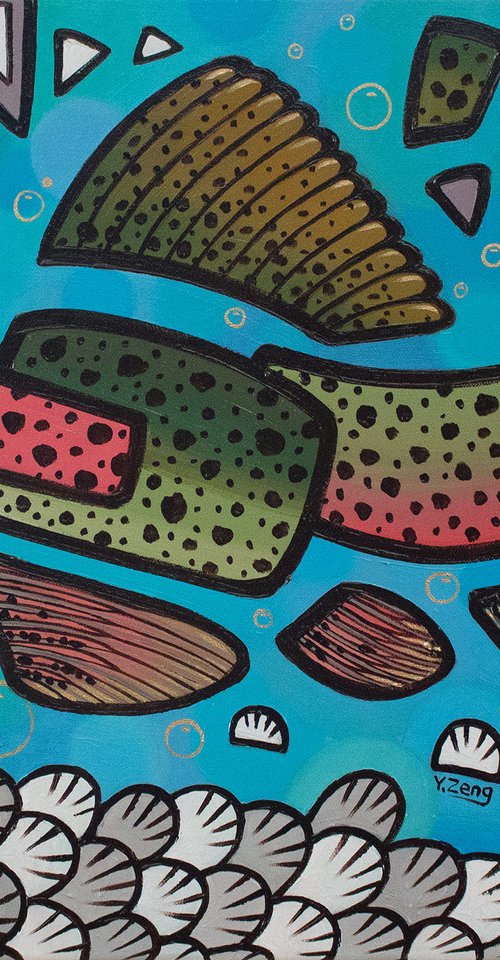 Freshwater fishes Rainbow trout by Yue Zeng