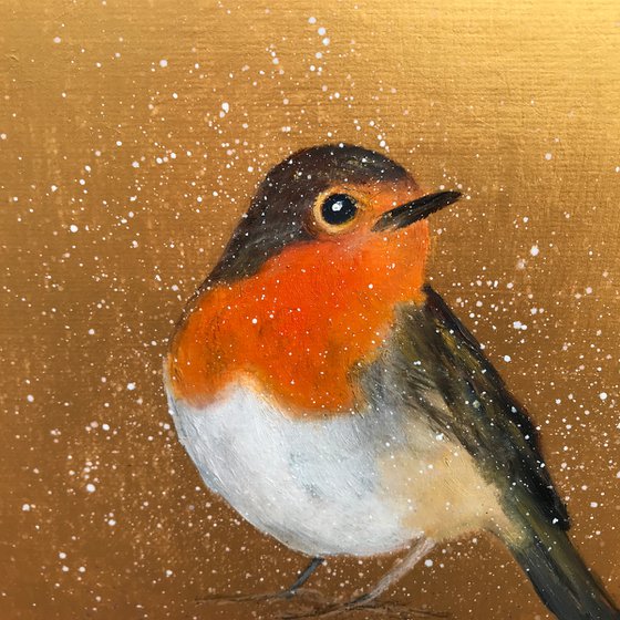 Robin Redbreast ~ on Gold