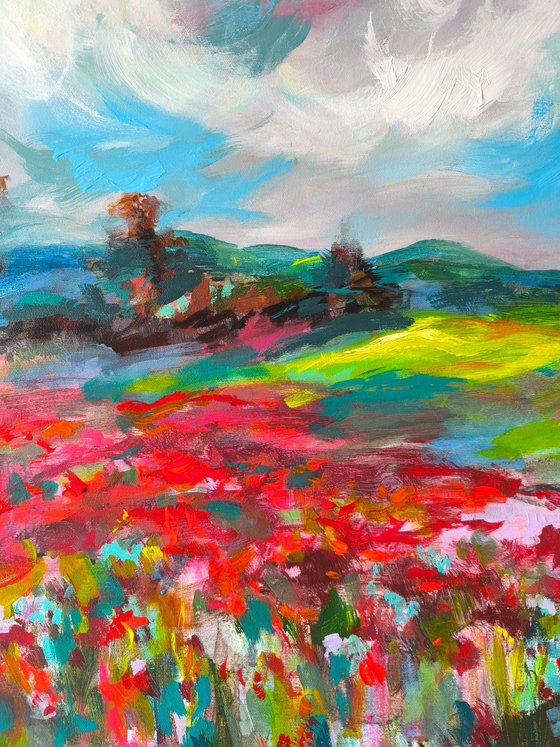 Landscape with poppies