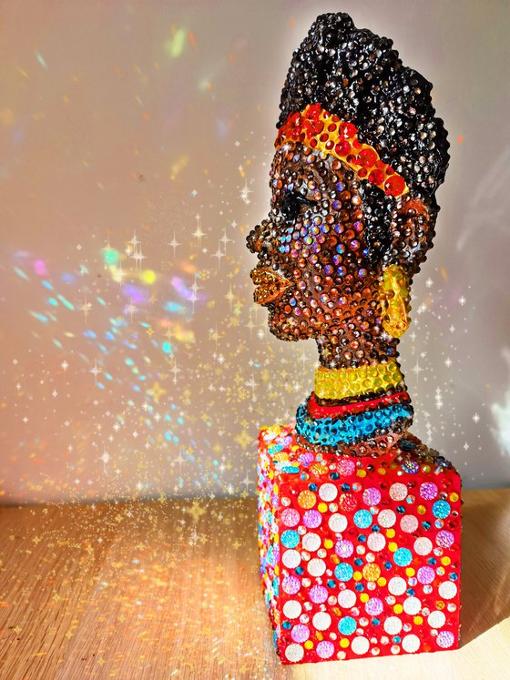 African Queen. Black Madonna - abstract woman face female portrait