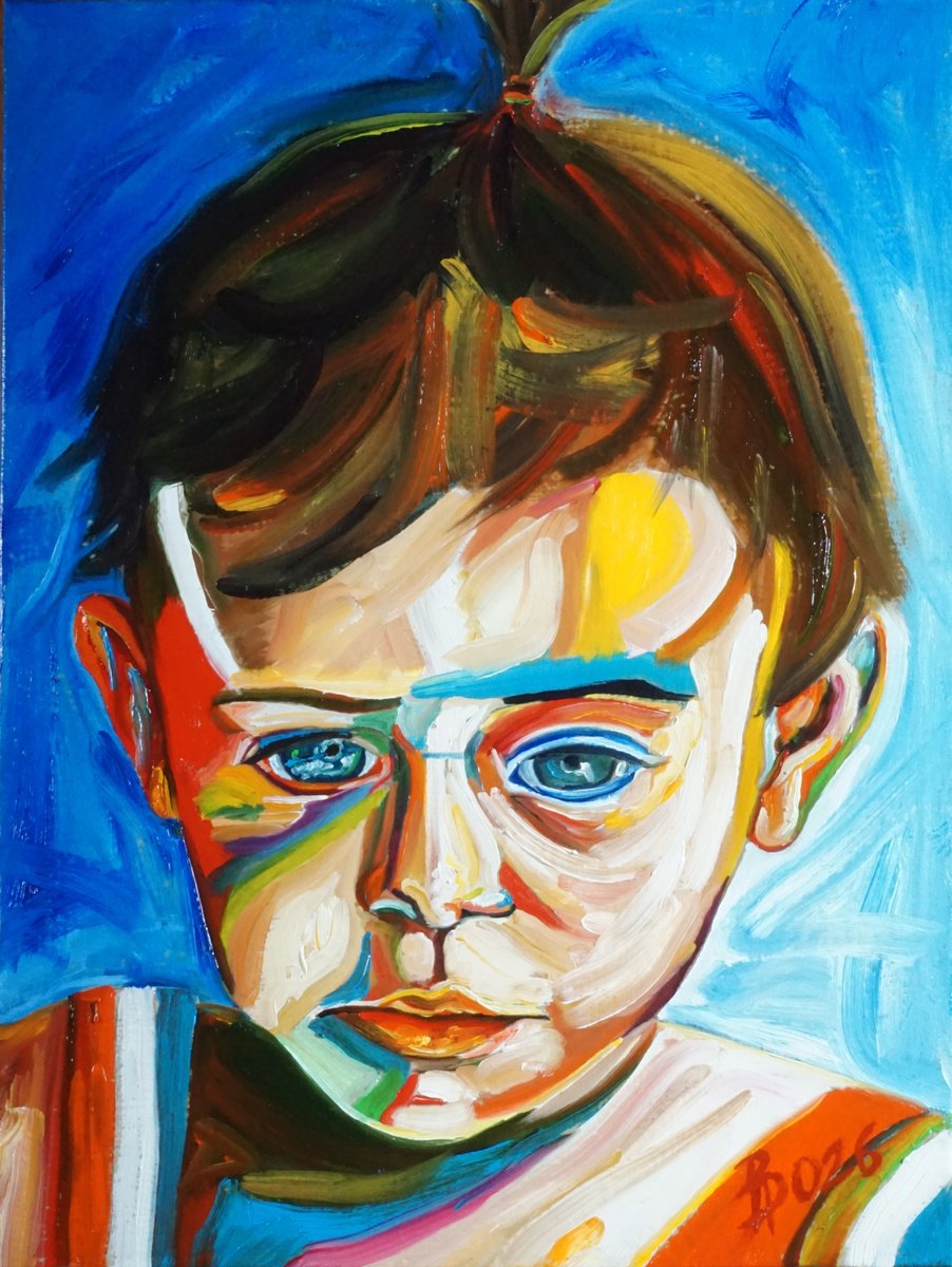 Expressive Oil Painting , Portrait Of Gemma By Paolo Borile, 12 X 16, Artwork For Sale On Artfinder