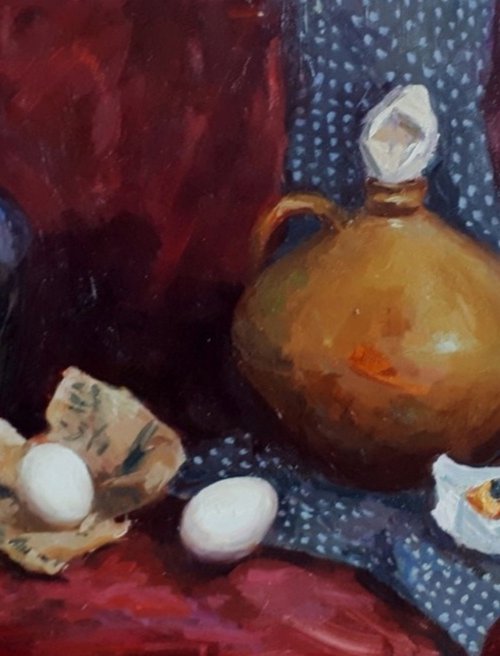 Jars and croissant by Olga Samar