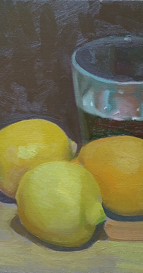 Three Lemons and a Glass by Vasyl Koval