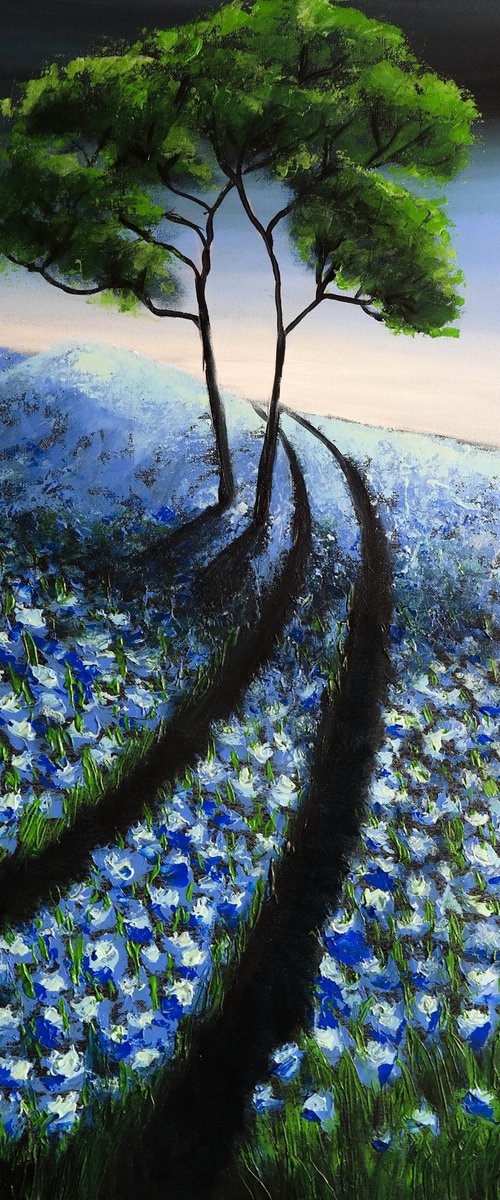 Blues and the fields -  Fields and Colors Series by Danijela Dan