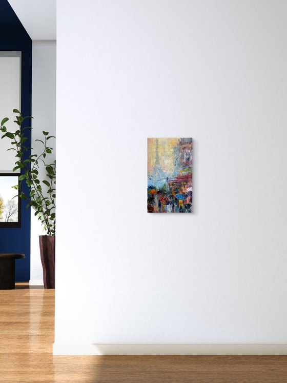 Paris umbrellas. Pastel mood