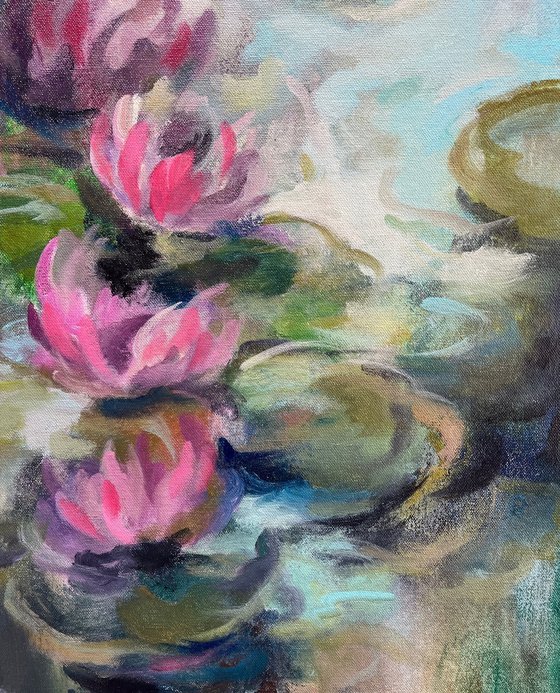 Pink Water Lilies I