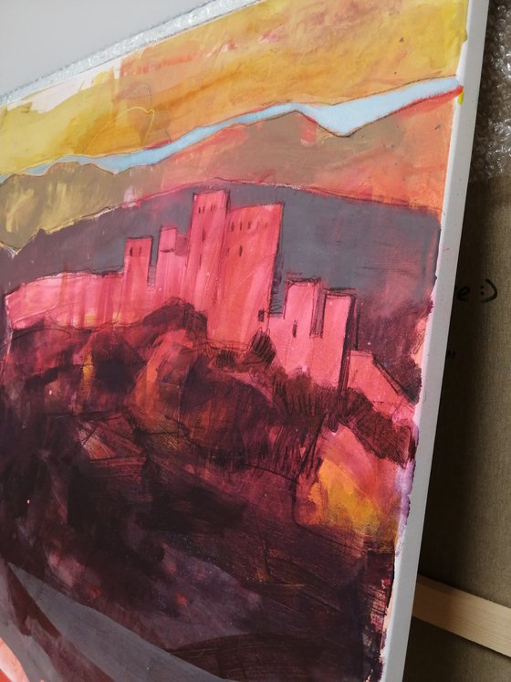 Trifels Castle in evening mood
