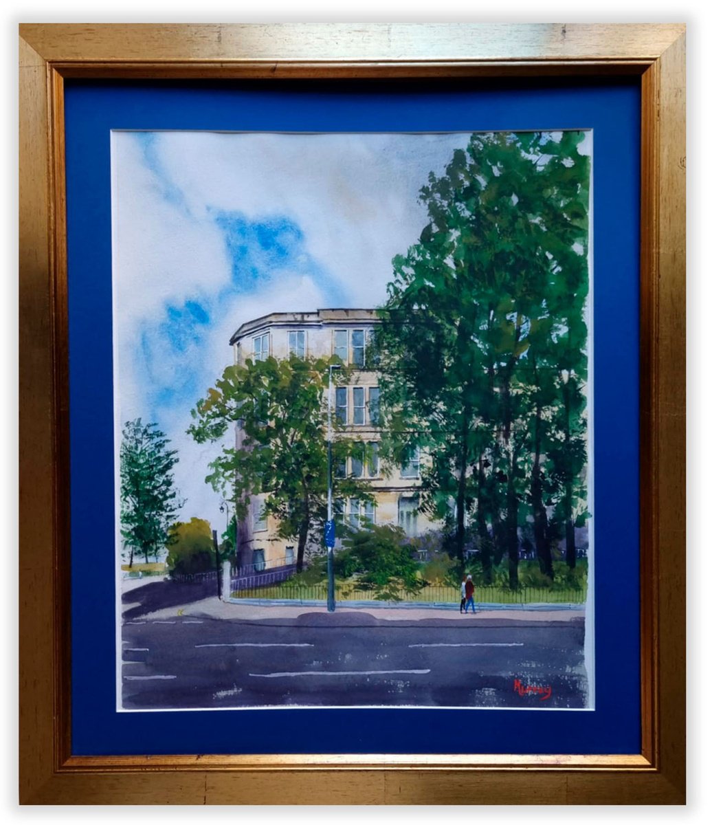 Cityscapes Watercolour By Stephen Murray, 23 X 27", Glasgow Tenement Painting, Original Artwork