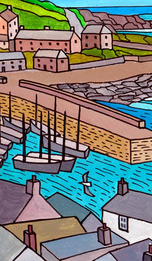 "Mousehole harbour circa 1910" by Tim Treagust