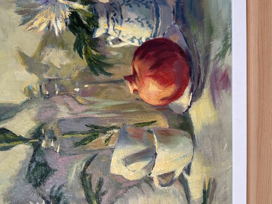 An arrangement in white