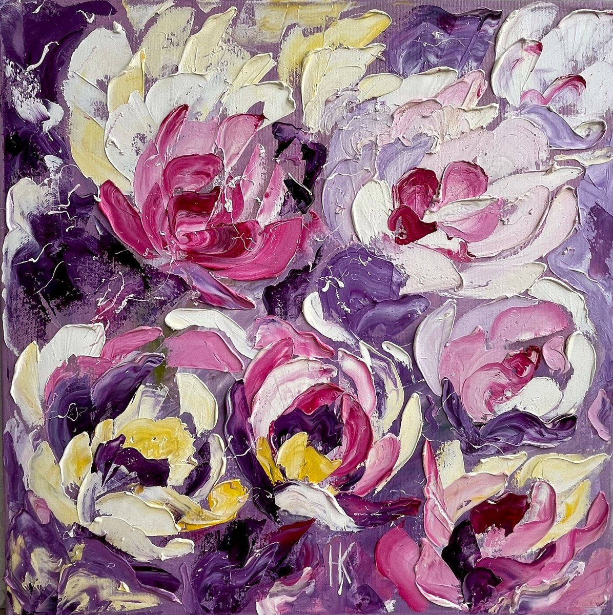 Peony Painting By Halyna Kirichenko, 16 X 16, Artwork For Sale On Artfinder