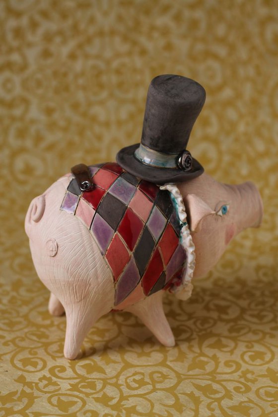 Pig with a hat. by Elya Yalonetski