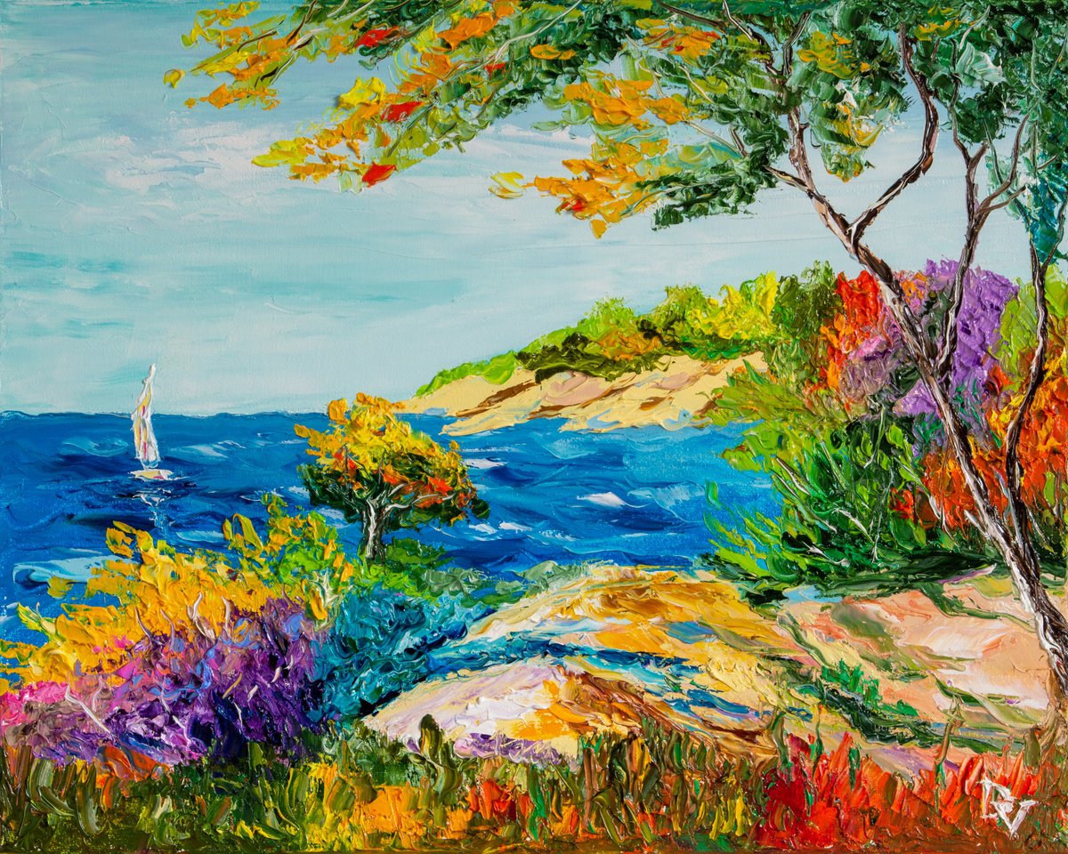 Impressionistic Landscape Oil Painting By Vladyslav Durniev, 20 X 16", What A Wonderful World!, Original Artwork