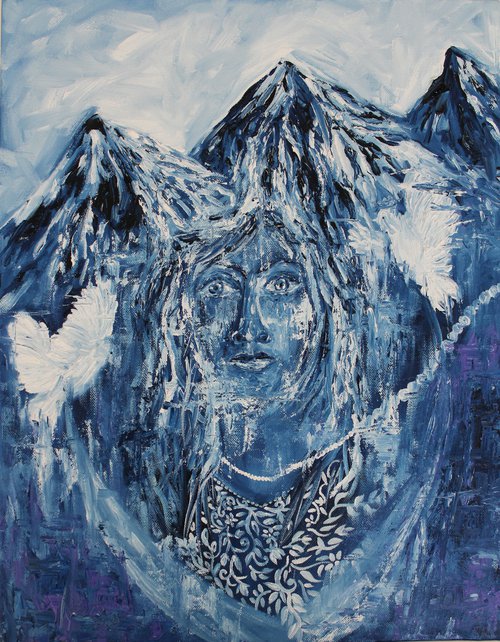 I'm Melting - Mother Earth - Oil painting on canvas board  - Climate Change - Artforclimate - PotraitsfromPrecipice by Vikashini Palanisamy