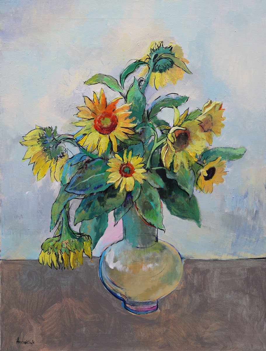  Sunflowers By Artem Andreichuk, 30 X 39, Artwork For Sale On Artfinder