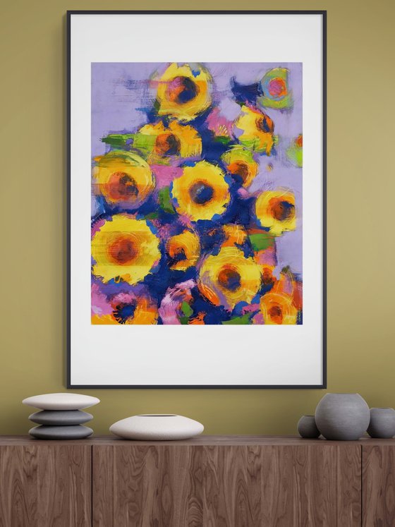 Flowers on light purple