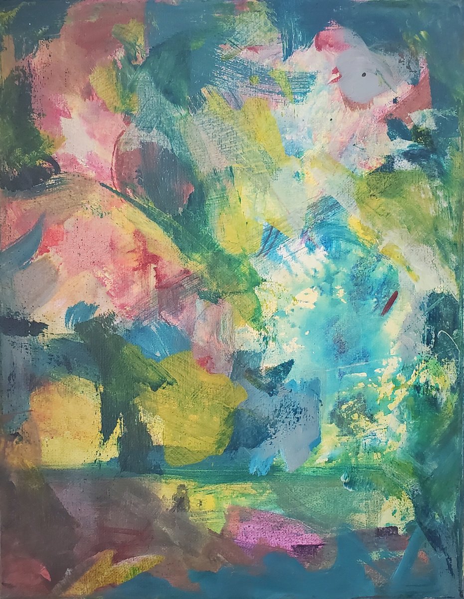 Organic Abstract Acrylic Painting By Rebecca Hodel, 11 X 14", Changes Come, Original Artwork