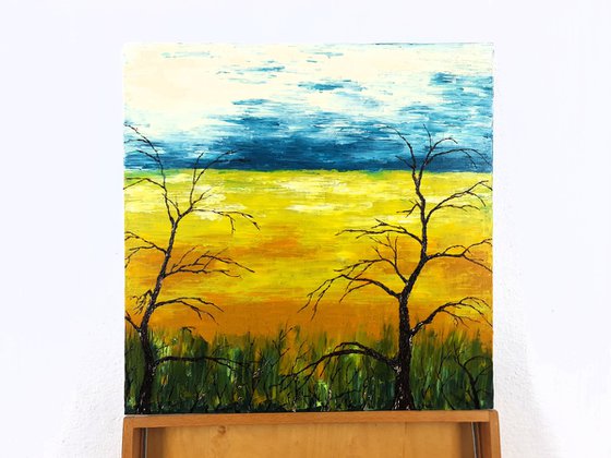 Trees near the field