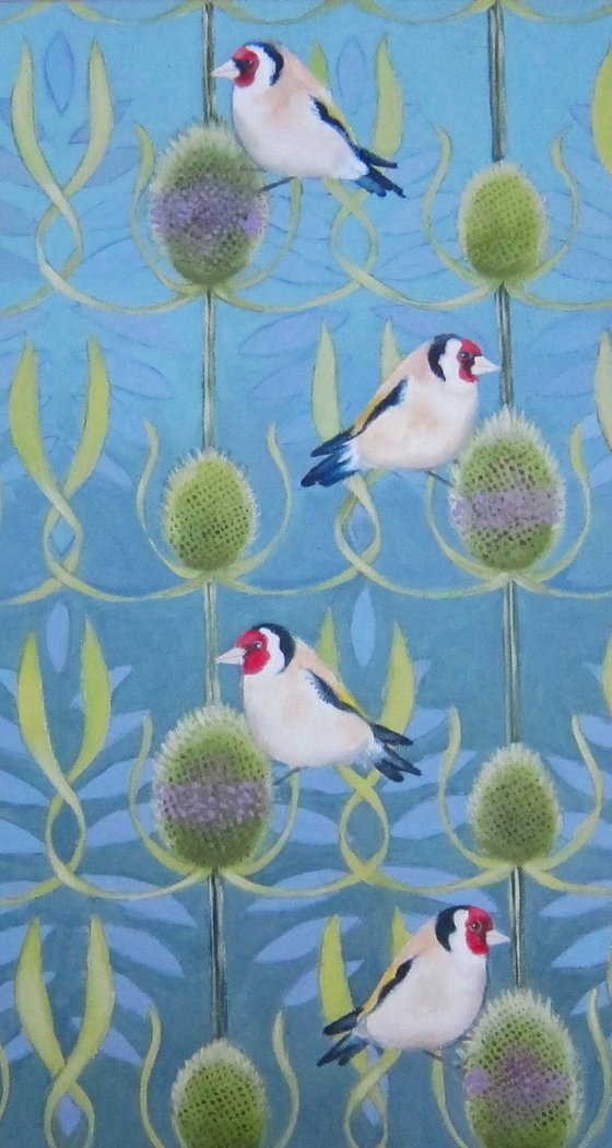 Goldfinches and Teazles