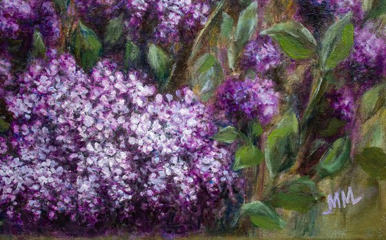 Big size Impressionist oil painting THE SCENT OF LILAC