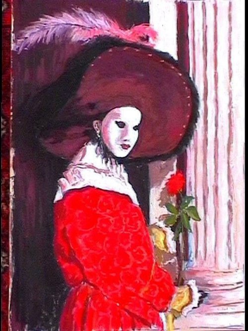 venice carnival figure: with large hat by Colin Ross Jack