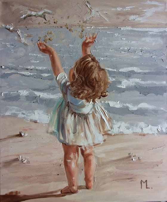 " JOY ... " original painting palette knife GIFT MODERN URBAN ART OFFICE ART DECOR HOME DECOR GIFT IDEA