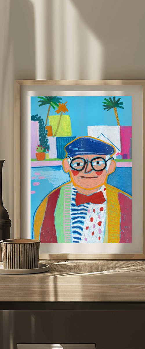 David Hockney Portrait by Sasha Robinson