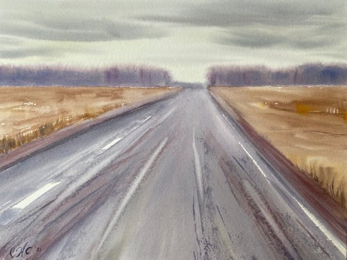 November. Road by Alla Semenova
