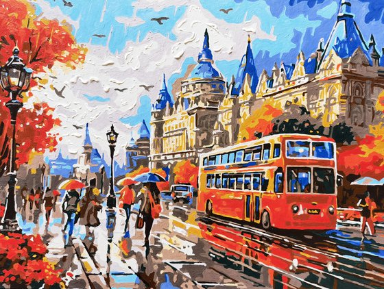 Rain in autumn London