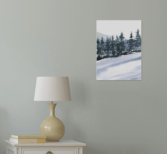 Winter Glade - Original Watercolor Painting