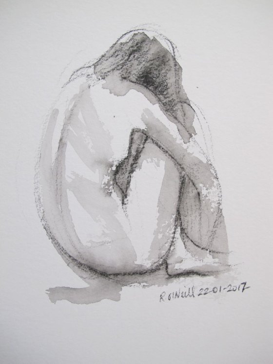 seated female nude