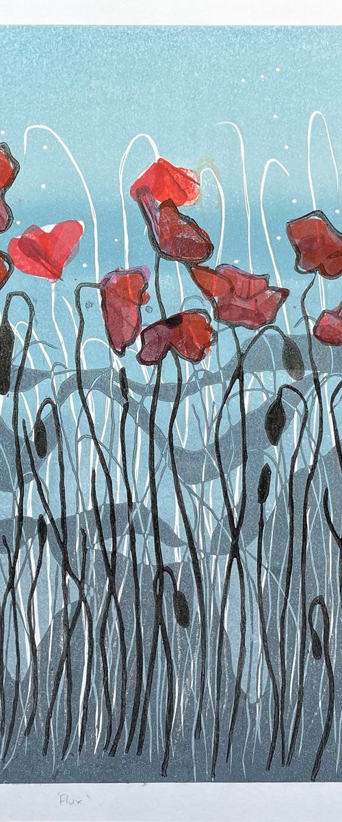 Linocut Print - Flux by C Staunton
