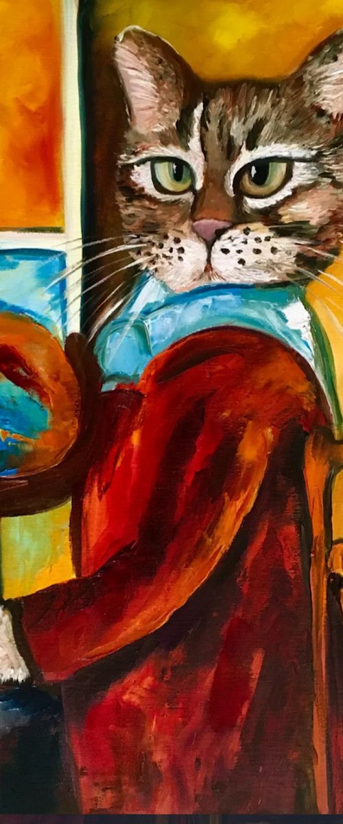 Troy Cat  an artist Modigliani by Olga Koval