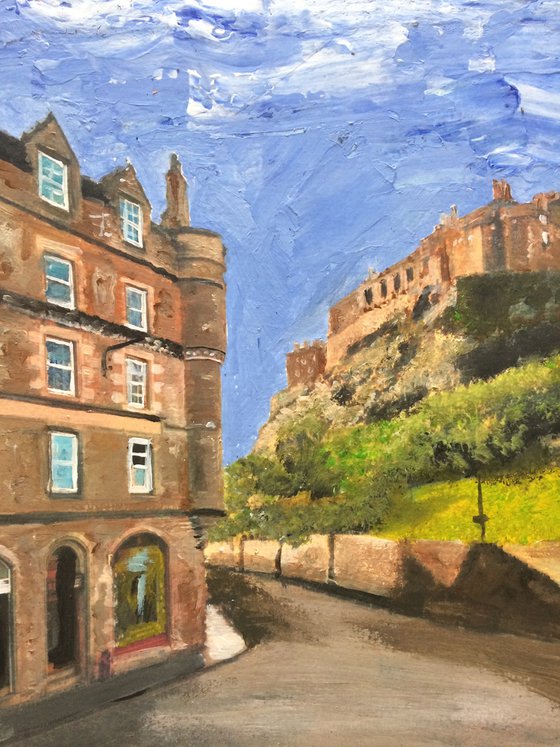 Edinburgh, the Castle from Grassmarket