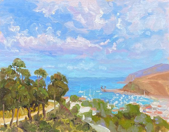 Catalina Island: Avalon View Plein Air Landscape