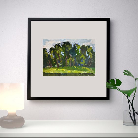 trees gouache painting