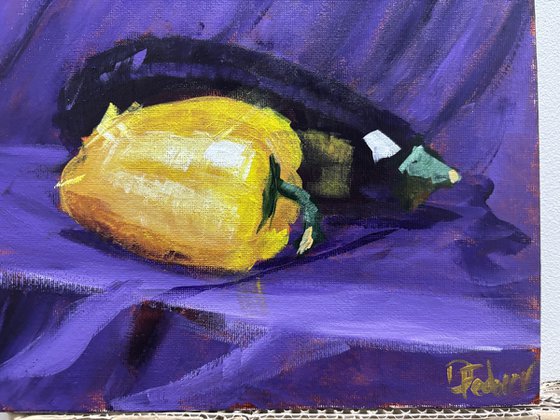 Eggplant and Yellow Pepper