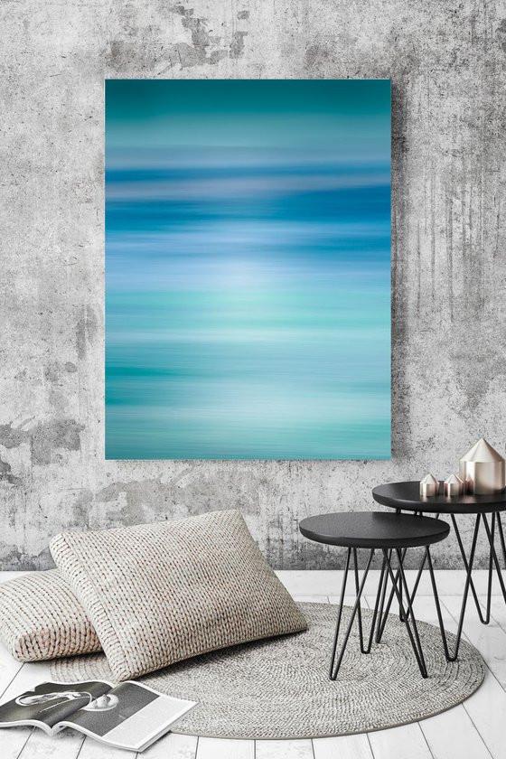 Everlasting  Extra large canvas in beautiful shades of mineral green and blue