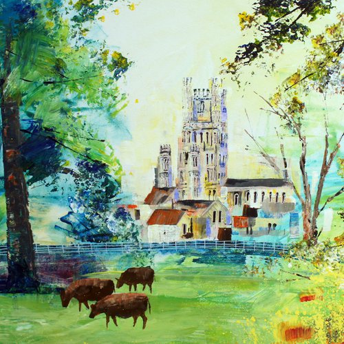 Ely Cathedral - from Cherry Hill Park by Julia  Rigby
