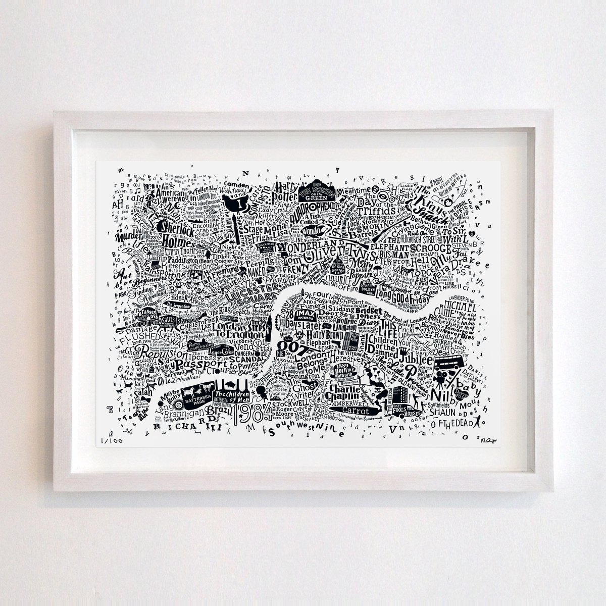 CENTRAL LONDON FILM MAP (White A3) by Dex