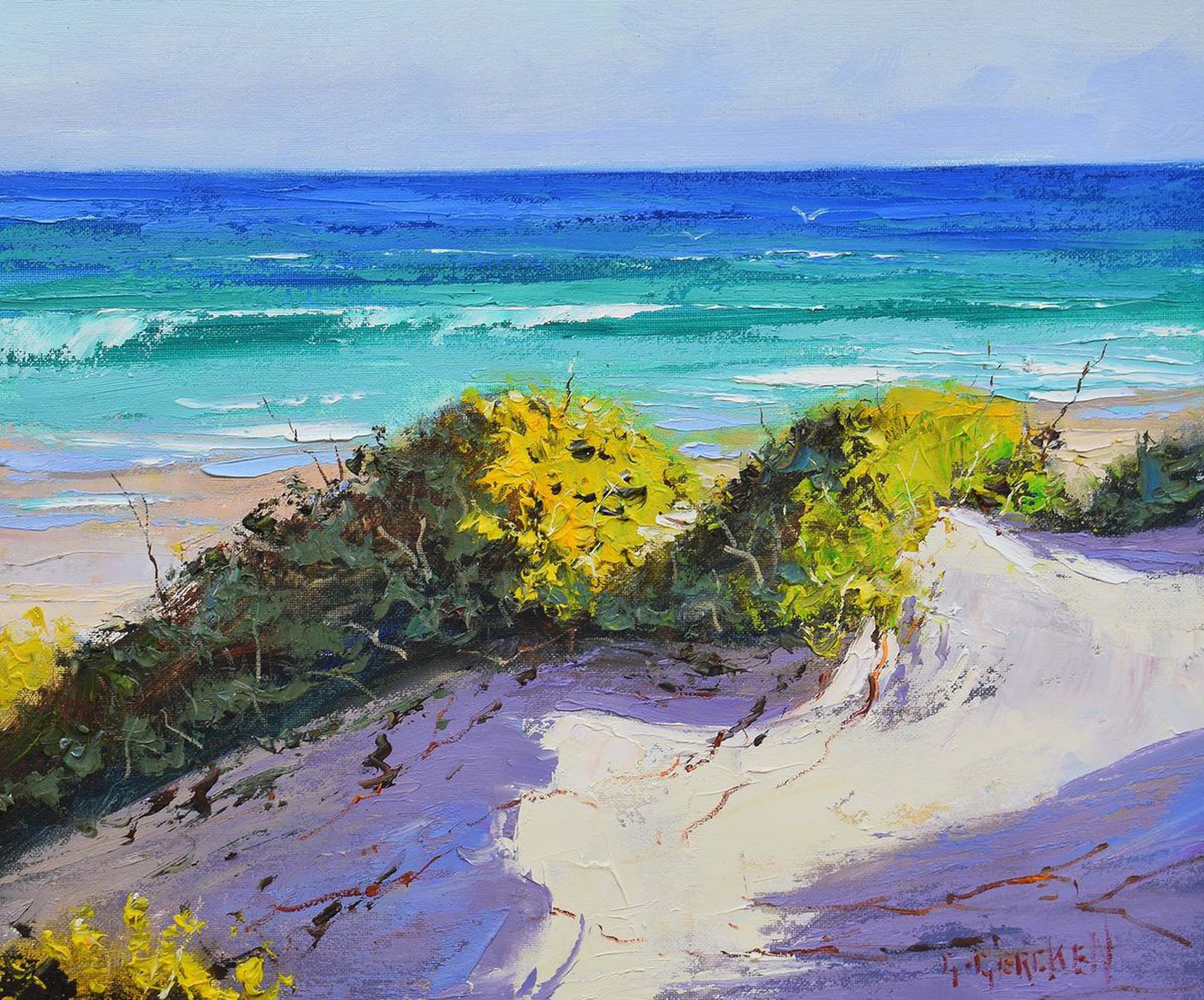 Beach Painting Original Oil Coastal Sand Dunes S Artfinder